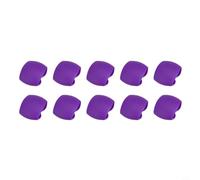 10 clips de silicona para organización de cables, auriculares y cargador USB, soporte de cable para escritorio (morado)