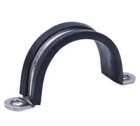 10 clips en U forrados de goma de acero inoxidable 304, abrazaderas de tubo de manguera resistentes for montaje seguro de cables(50mm)