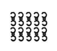 10 clips giratorios en forma de S para organizar cables de freno y engranajes, herramienta de gancho cruzado de plástico flexible para carretera, ciudad, bicicletas plegables (negro)