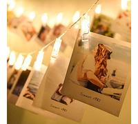 10 Clips LED Luces Cuerdas 1.5 M, Luces Clavija Fotos Hadas Navideñas Con Pilas - Perfecto Para Colgar Fotos, Notas, Tarjetas De Pinturas - Decoración Exterior E Interiores