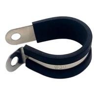 10 clips P forrados de goma de acero inoxidable 304 de 6 a 45 mm, abrazadera duradera for tubo de manguera for montaje seguro de cables(25mm)