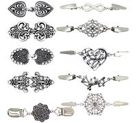 10 clips para suéter y chal, clip para cárdigan, clip para cuello retro, clips para camisa de vestir para mujeres y niñas, Metal, Sin gemas.