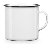 10 cm Pote Acero Esmaltado 0,75 ml, Acampada, Picnic, Viajes, Senderismo, Apta Fuego, Inducción, Vitrocerámica, Gas, Horno, Vintage Blanco