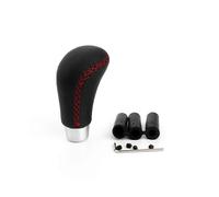 (10 cm rojo) Perilla de cambio de marchas universal de cuero PU para coche, palanca de cambios manual