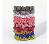 10 coleteros finos de seda satinada para mujer, mini coleteros suaves para dormir, cabello rizado