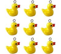 10 colgantes de pato para hacer joyas, mini patos amarillos para pulseras, aretes, llaveros