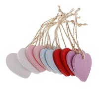 10 Colgantes en Forma de Corazón Hechos de Madera Pintada para Colgar en Manualidades Y Proyectos de Bricolaje, Mezclado, Individual