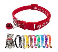 10 collares ajustables para gatos pequeños, con estampado de campana, varios colores, para cachorros, gatitos