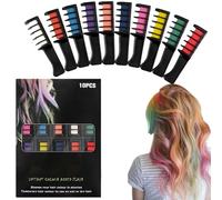 10 Color Festive Fun Hair Chalk Combs for Girls, 2026 New Hair Chalk Comb Temporary Hair Color Dye, Washable Temporary Hair Dye Comb, For Birthday, Christmas, New Year (2Set)
