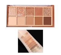 10 Colors Glitter Pearl Eyeshadow,Waterproof Metallic Diamond Shimmer Eye Shadow Set,Smudge-Proof Shiny Eye Pigment Quick-Drying Sparkling Eye Shadow,Pearl Sequins Smokey Eye Looks Makeup (A)