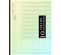 10 Column Ledger Book: Large Accounting & Bookkeeping Notebook |Columnar Analysis Account Pad for Small Businesses and Personal Finance| Landscape Layout.