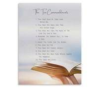 10 Commandments Christian Art Poster Biblical Teaching Canvas Painting for Home Altar and Meditation Space(Framed,16x24inch(40x60cm))