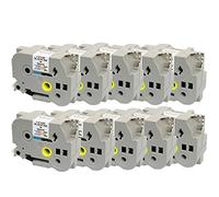 10 Compatibles Casetes TZe-261 TZ-261 negro sobre blanco 36mm x 8m cintas laminadas para impresoras Brother P-Touch PT-3600 530 550 9400 9500PC 9600 9700 9700PC 9800 9800PCN D800W E850TKW P900W P950NW