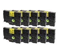 10 Compatibles Casetes TZe-S611 TZ-S611 negro sobre amarillo 6mm x 8m cintas adhesivas fuertes para Brother P-Touch PT-1000 1005 1010 2530PC D200 D210 E100 H101C H101GB H105 H110 H300 P700 P750W