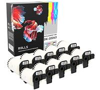 10 Compatibles Rollos DK-22243 102mm x 30.48m Etiquetas continuas para Brother P-Touch QL-1050 QL-1060N QL-1100 QL-1110NWB
