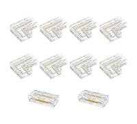 10 conector de cinta LED COB 2 pin, Conector de ángulo sin costura para 8mm Incluyendo 8 unids tipo L ángulo 2 unids recto central conector Gapless Conectores sin cable transparentes sin área oscura