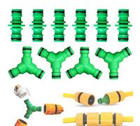 10 Conector Manguera, FORMVERSITY Unir Dos Mangueras Juegos de Conectores en y, Plástico Doble Extensor Conectores, Manguitos para Unir 2 Mangueras, Extensor de Manguera Bidireccional