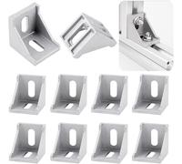 10 conectores angulares de 30 x 30 cm, perfil de aluminio, ángulo de ángulo de 90 grados, acero inoxidable, material de fijación, ángulo de esquina estable, antioxidante, ángulo recto para impresora