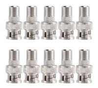 10 conectores BNC macho a conector F hembra, adaptador coaxial para cámara CCTV