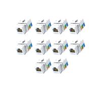 10 Conectores Cat6, Conector Ethernet de Conexión por Perforación, Adaptador de Pared, Acoplador de Módulo de 90 Grados, Compatible con Cat5/5e/6