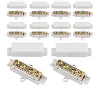 10 conectores de alambre de latón con doble tornillo, 1000 V 100 A, kit de bloque de terminales para cableado de amperímetro, 2,5 a 16 mm², abrazadera de cable de choque de alambre, carcasa ABS,