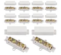 10 conectores de alambre de latón con doble tornillo, 1000 V 100 A, kit de bloque de terminales para cableado de amperímetro, 2,5 a 16 mm², abrazadera de alambre de choque de alambre, bloque de