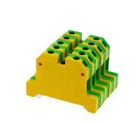 10 conectores de cable PE EK-6/35 for conexión a tierra con tornillo de tierra, bloques de terminales de riel DIN EK6