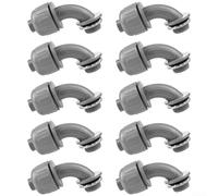 10 conectores de conducto, conectores de tubería de nailon NPT no metálicos, conectores de PVC eléctricos flexibles accesorios de ángulo de conducto (1/2 pulgada)