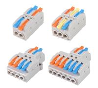 10 conectores de conductor de alambre rápido universales compactos de 2/3 pines para terminales, salida múltiple de 1 pulgada, con orificios de fijación (2 pines 10 piezas)