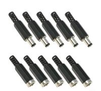 10 conectores de enchufe de alimentación CC macho y hembra 2 1 x 5 5 mm y 2 5 x 5 5 mm con lengüeta de terminación para aplicaciones de fuente de alimentación de baja corriente (CC 5,5 x 2,1 mm)