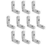 10 conectores de perfil de aluminio de 30 x 30, 90° en forma de L, conector interior de aleación de zinc niquelado de 90°, perfil de aluminio 30 x 30, accesorios para sistemas de perfil de aluminio