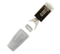 10 Conectores de Red LAN, crimpado, protección contra torceduras Blanco