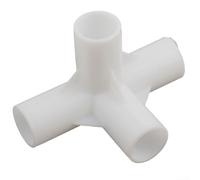 10 conectores en T de plástico para poste de tienda de campaña, juntas fijas de 3 vías para reparación de toldo de camping para diseño de pared gruesa, color blanco (cruz de 90 grados)