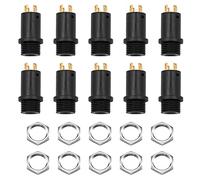 10 conectores estéreo de 3,5 mm para montaje en panel, mini conector estéreo hembra con tuercas para auriculares, audio y video