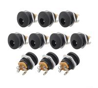 10 conectores hembra DC 022 para guitarra para aplicaciones de pedal DIY con clasificación de 0,5 A y especificaciones dimensionales de 5,5 mm x 2,1 mm