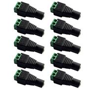 10 Conectores Hembra de 12 V CC para cámara de Circuito Cerrado de Luces LED.