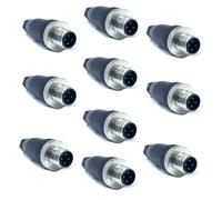 10 conectores M12 de 4 pines, conectores circulares codificados en D de 4 pines in situ de 12 mm, conector macho de aviación, IP67, resistente al agua, conector circular industrial