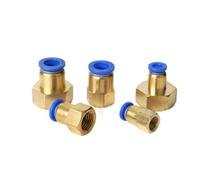 10 conectores neumáticos de latón con rosca hembra BS*P for mangueras aire 4, 6, 8, y 12 mm (1/8, 3/8, 1/2 1/4 pulgada). Incluye 1 unidad unión rápida unidades racores for PCF(PCF12-01)