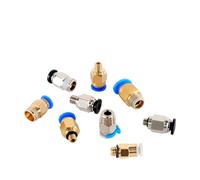 10 conectores neumáticos for impresoras 3D, acoplador de unión rápida, tubo de 1,75/3 mm, PC4, M6, M10, accesorios, tubo de PTFE de 2/4 mm.(Red)