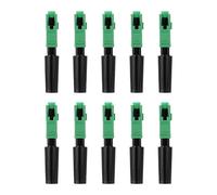10 conectores rápidos FTTH SC/APC integrados, conectores de fibra óptica de plástico verde