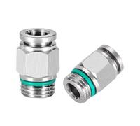10 conectores rápidos neumáticos de acero inoxidable 304 PC M5 de 1/8", 1/4", 3/8" y 1/2" con rosca macho G for tubo de aire.(PC10-G02,200 PCS)