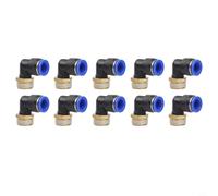 10 conectores rápidos PL1204 para diseño flexible de tuberías, diseño a prueba de fugas para tubos de poliuretano y nailon, fácil instalación y mantenimiento (azul PL12-04)