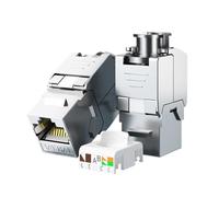 10 Conectores RJ45 Cat8 Cat7 Cat6A Blindados, módulo RJ45 STP de aleación de Zinc, Conector Keystone blindado(CAT6A STP 10PCS)