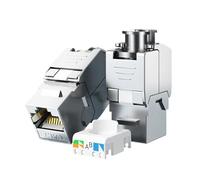 10 Conectores RJ45 Cat8 Cat7 Cat6A Blindados, módulo RJ45 STP de aleación de Zinc, Conector Keystone blindado(CAT7 STP 10PCS)