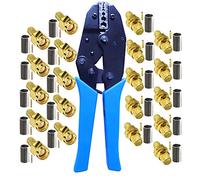 10 conectores SMA macho a hembra y herramienta de crimpado coaxial para cable de extensión de antena wifi SMA BNC RG58