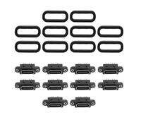 10 conectores USB hembra impermeables tipo C de 4 pines con orificio para tornillo y puerto de carga.
