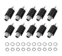 10 conectores Yootones de 6,35 mm de entrada para guitarra, compatible con pastilla de ecualizador de guitarra, accesorios de piezas de guitarra (negro)