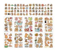 10 Conjuntos De Pegatinas De Tatuajes Temporales, 60 Pegatinas De Graffiti, Lindos Animales De Dibujos Animados, Calcomanías Impermeables Creativas De Capybara, Divertidas Decoraciones De Piel.