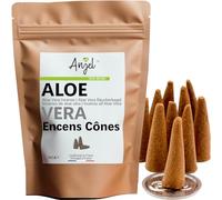 10 Conos de Incienso con Aroma a Aloe Vera - Incienso 100% Natural de relajación meditación purificación + Quemador de Incienso Disponible - NCA