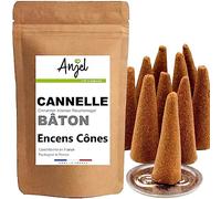 10 Conos de Incienso con Aroma a Canela - Incienso de Cono 100% Natural de relajación meditación purificación + Quemador de Incienso Disponible - NCA